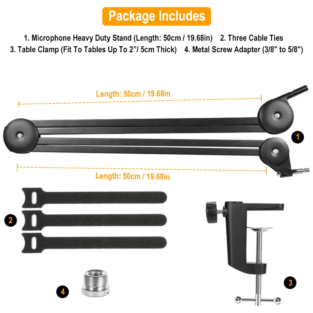 Shure SM7B 마이크 헤비 듀티 조절 홀더 용 팝 필터 서스펜션 붐 가위 암 스탠드가있는 39,100원