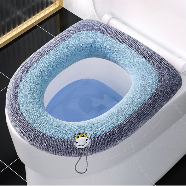 [1+1]따뜻한 극세사 보온 변기커버 쿠션 시트 손잡이, 1세트, 블루그레이+블루그레이 9,900원