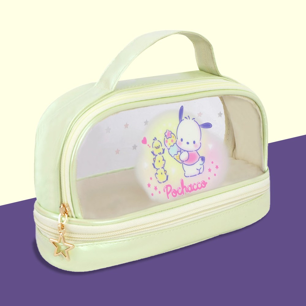 산리오 포차코 필통 투명 2단 대용량 캐릭터 화장품 파우치 가벼운 경량 인조가죽 지퍼필통 초등학생 중학교 학생 어린이날 선물 14,900원