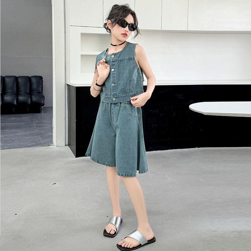 해피유통어린이 여아 여름 민소매 세트 바지 심플 디자인 짧은 핏14세 이상 XG03 39,850원