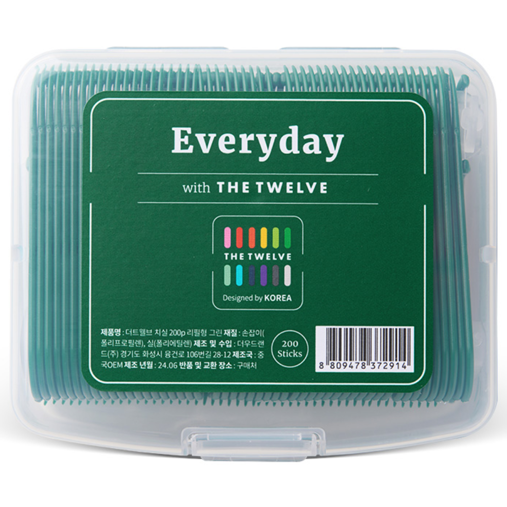더트웰브 디스펜서 일회용 치실 리필 200개입 (그린), 1개 10,900원