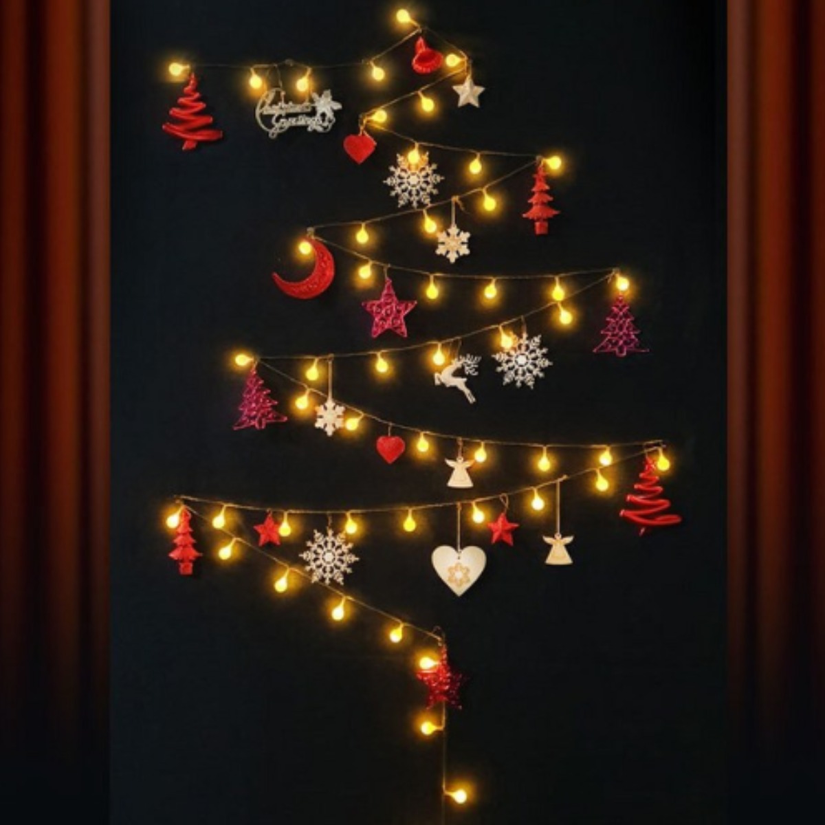 LED전구 콜라보 벽트리 레드/크리스마스 트리 7,800원