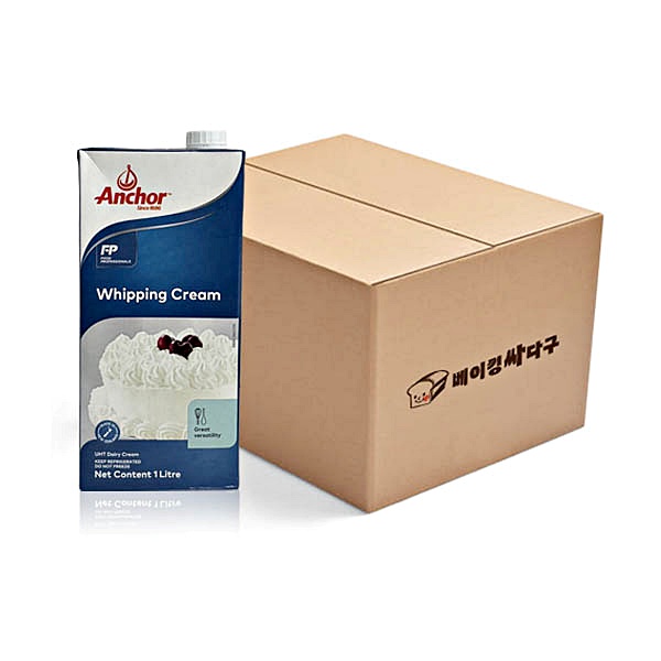 앵커 오리지널 휘핑크림 1L X 12개입 (1박스) 유크림 98.7% [아이스박스포함] 128,000원
