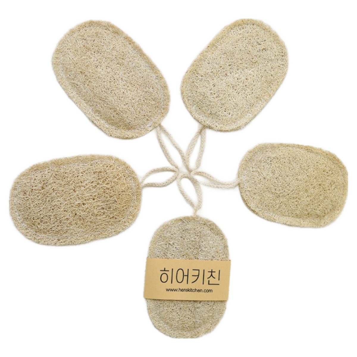 히어키친 천연 수세미 5p 제로웨이스트 생분해 친환경 수세미, 1개입, 5개 13,000원