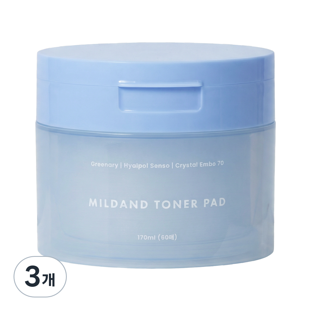 마일드앤 토너패드 히알루론산 수분 보습 스킨패드 판테놀 진정 장벽 패드, 3개, 60매입 57,900원