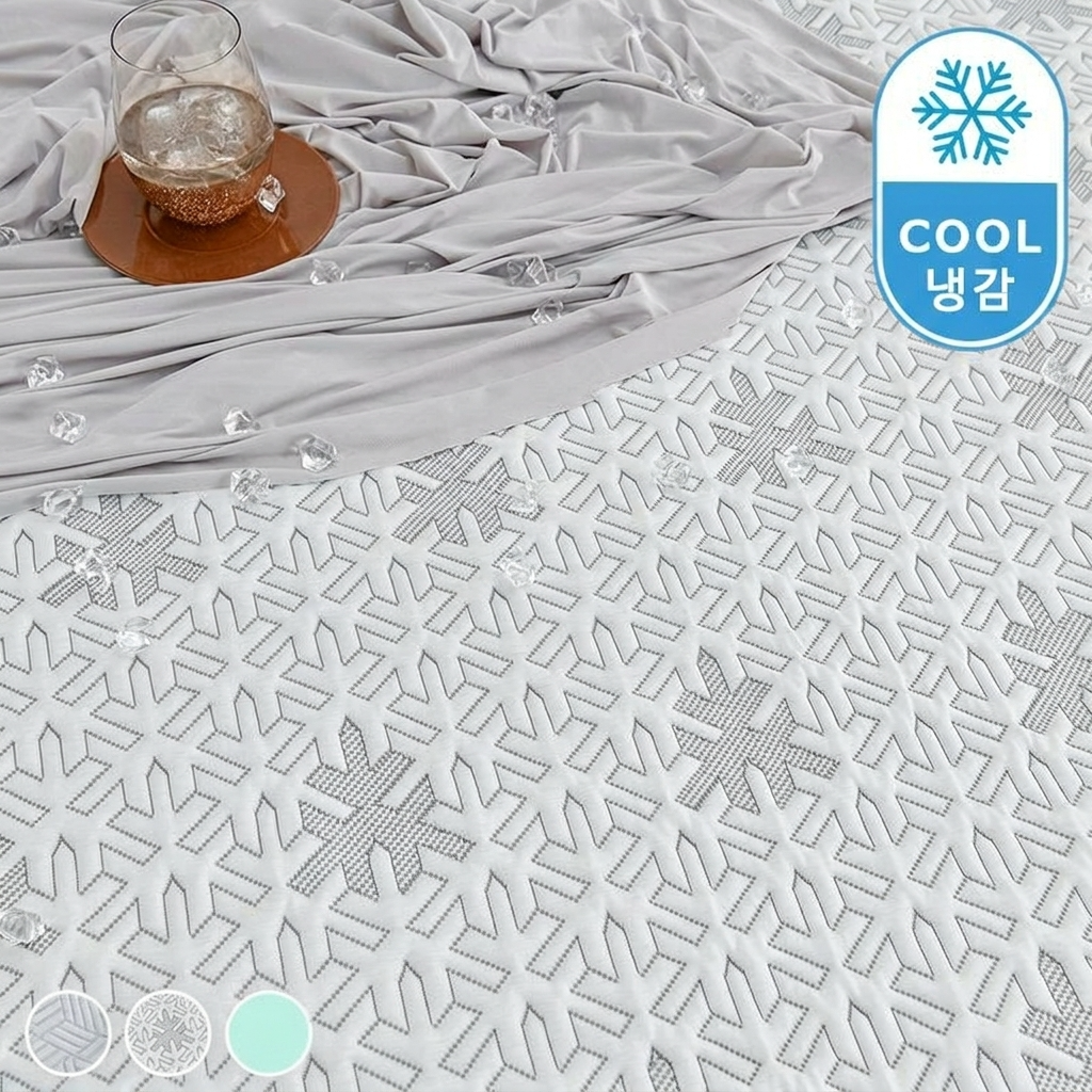 모카품 쿨매트 여름 쿨링 고정 냉감 침대패드 여름 냉감패드, B 그레이눈꽃 27,500원
