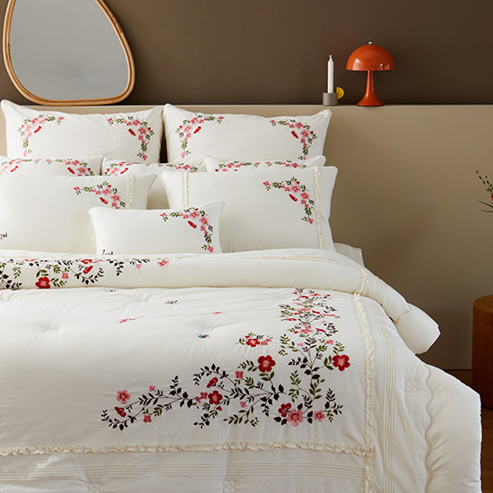 효재 광목자수 차렵침구세트 와일드로즈 183,330원