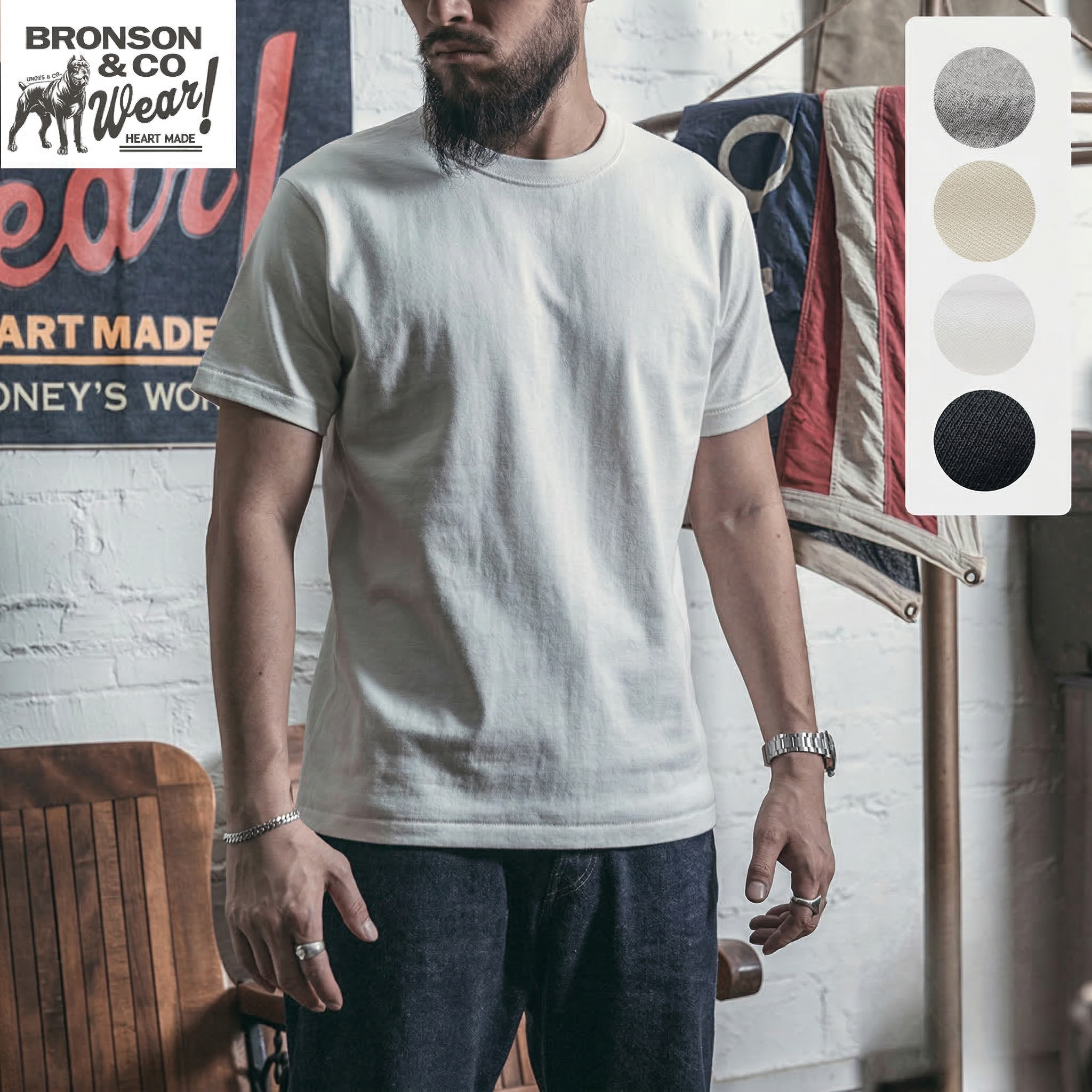 브론슨 톰킨스 루프휠 헤비코튼 반팔 티셔츠 49,000원