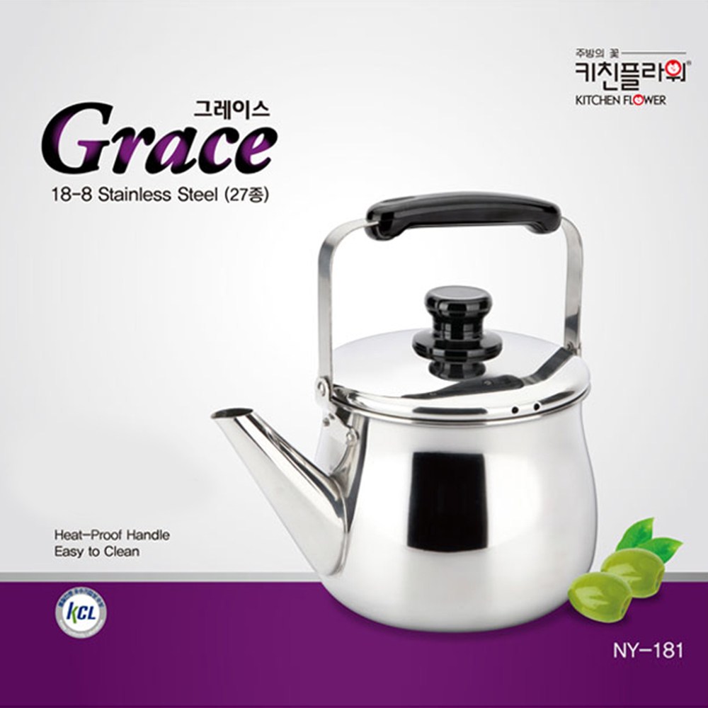 키친플라워 그레이스 주전자 4size 1.5L 2.5L 4.2L 7L 18-8 27종스텐레스 스팀홀 스텐, 4.2L 30,000원