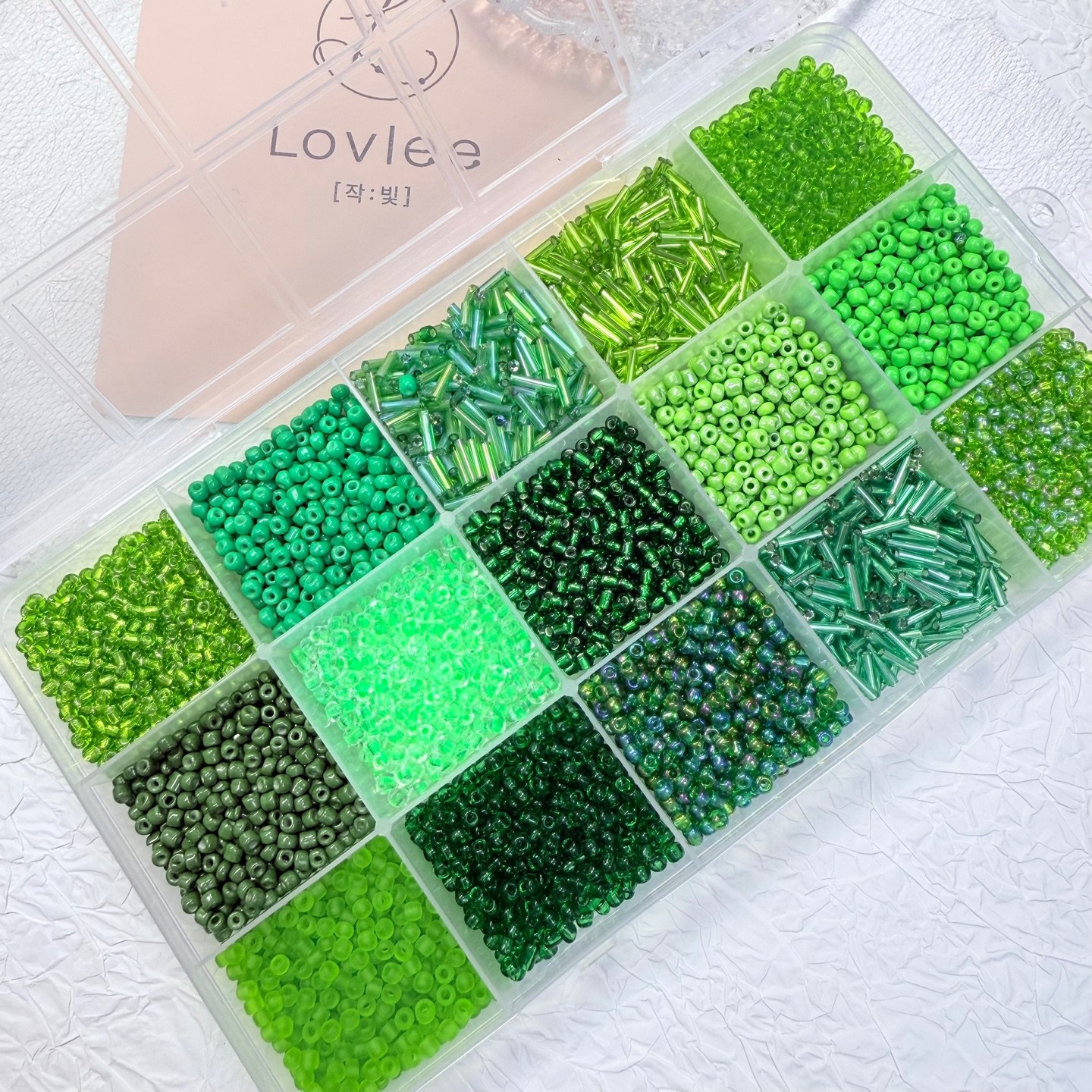 로블리샵 비즈 팔찌 반지 만들기 15색 컬러세트 7종 색상 선택 가능, 1개, 그린믹스 12,900원