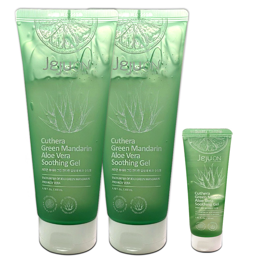 제주온 유기농 풋귤 알로에베라 수딩젤 200ml(2개)+30ml 썬번 저자극 민감 피부 진정 [초록숲도깨비] 47,600원