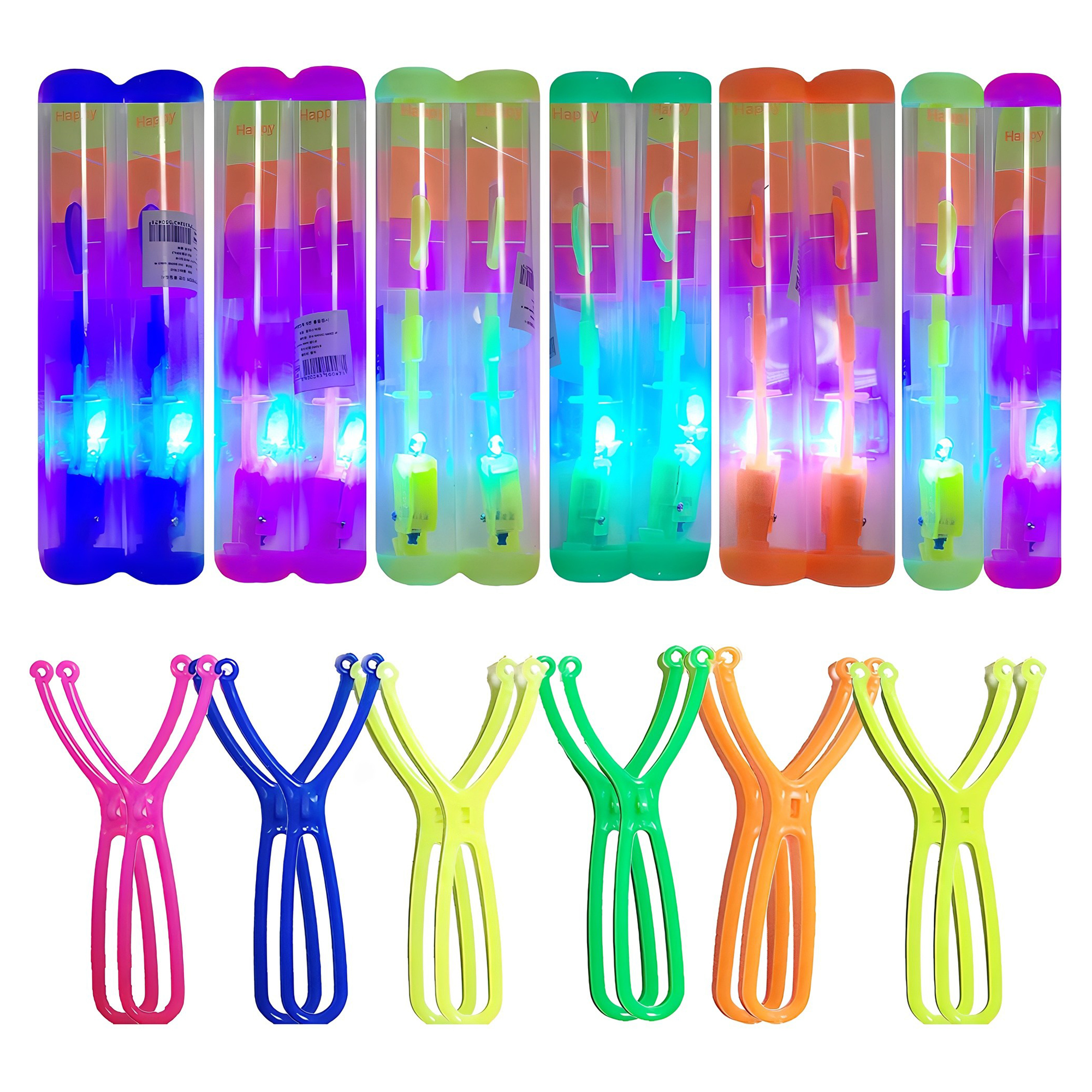 해피아이 불빛낙하산 새총 통 12개, 혼합색상, 1세트 9,110원