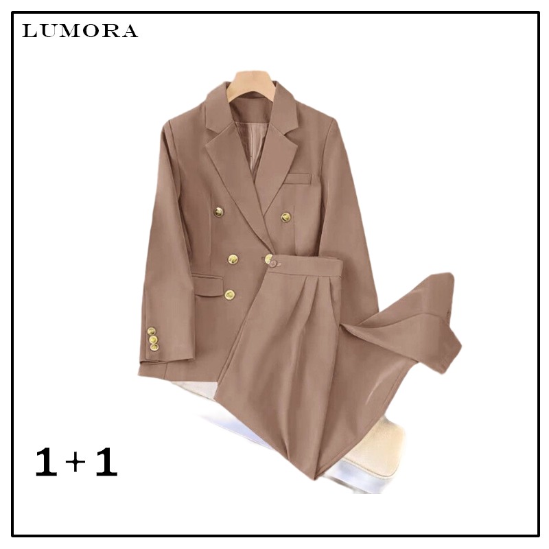 LUMORA 1+1 고급 정장 투피스 세트 가을 신상 슬림핏 시크 루즈핏 슬림핏 상의 슬림핏 정장 코트 X444Z 37,200원