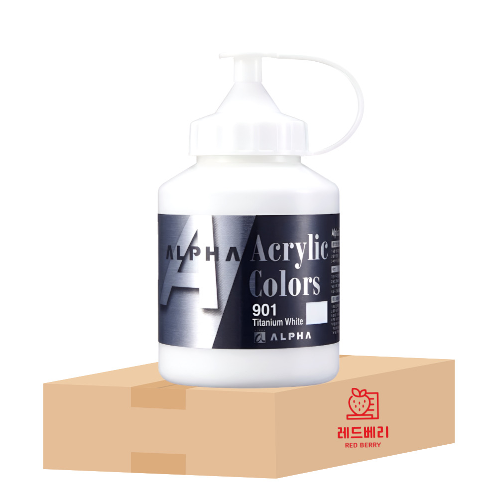 알파색채 미디엄바디 아크릴물감 250ml 901번 Titanium White 16,800원