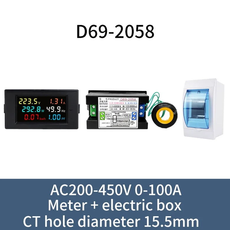 D69-2058 6 디스플레이 미터 LCD 가정용 에너지 전력 테스터 지능형 디지털 및 고정밀 34,200원