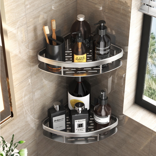 무타공마켓 모던 무타공 욕실선반 접착식, 실버 코너선반, 1개 12,900원