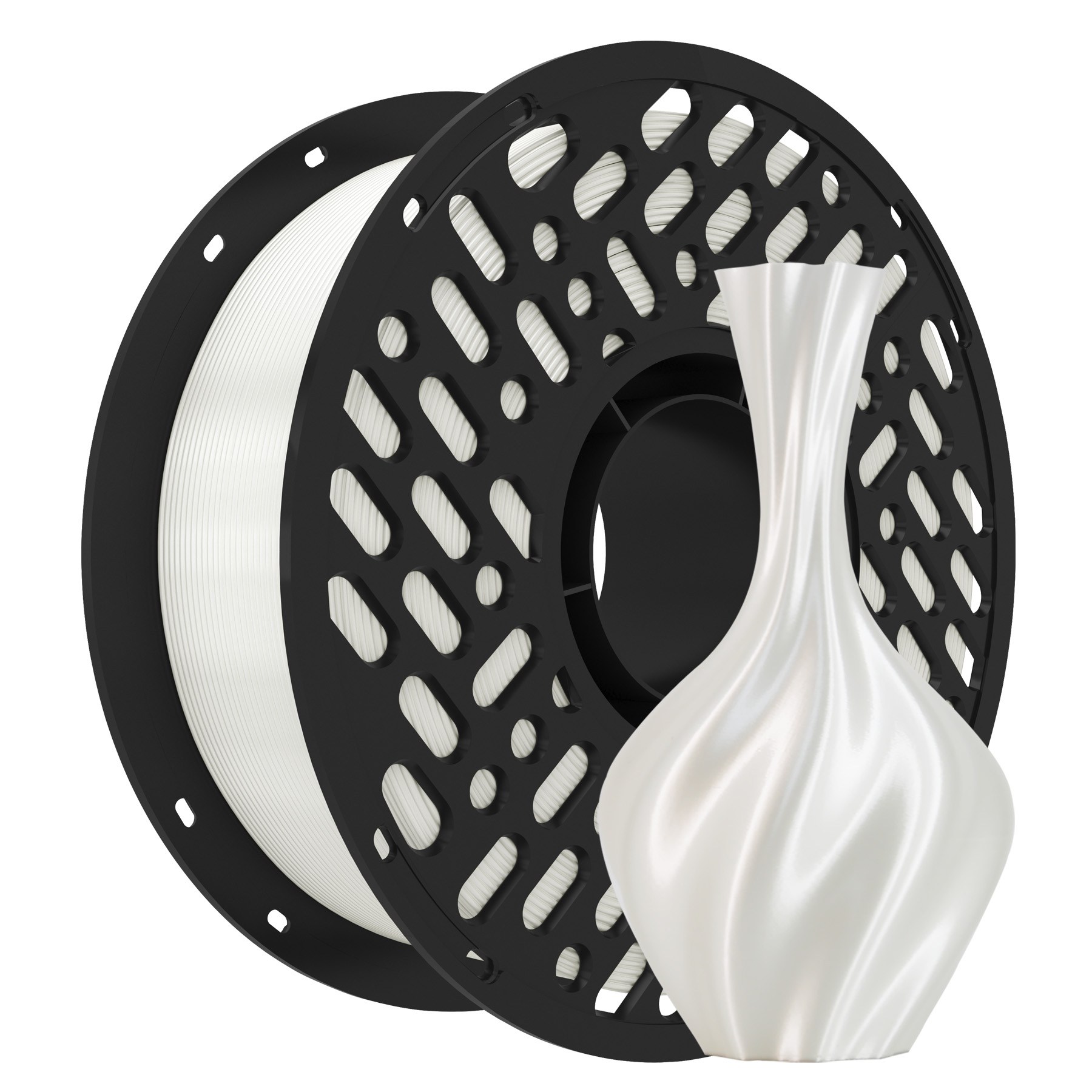 CaiLab 3D 프린터 필라멘트 PLA 실크 질감 쉬운 출력 고품질 1.75mm 안정적인 라인 직경 범용 재료 1kg (Bambu Lab A1, Mini, P1S,P2S 호환), 흰색 25,000원