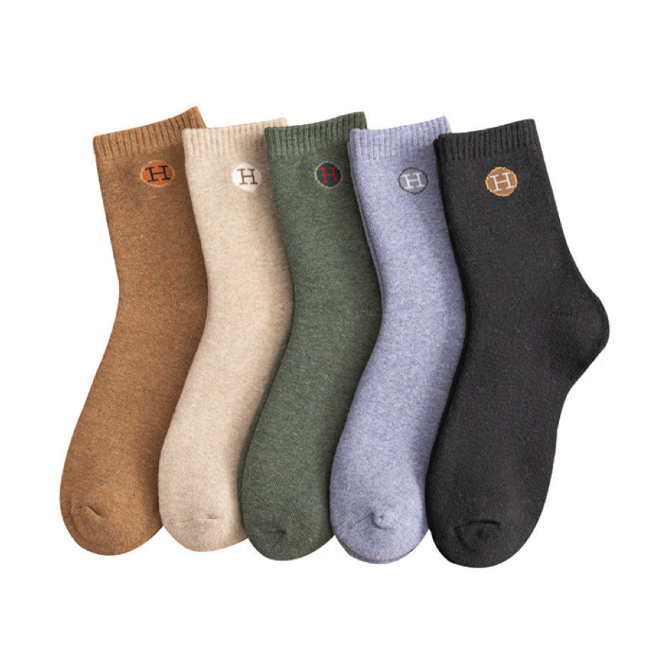 워더미 여성용 H 프린트 기모 융털 겨울 포근 중목 양말 5켤레 세트 W502 10,900원