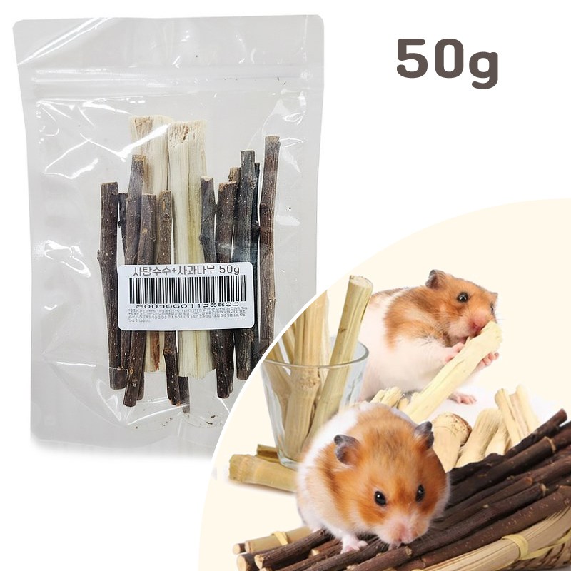 DQmall 사탕수수+사과나무 피그미다람쥐 햄스터 이갈이 간식 5,800원
