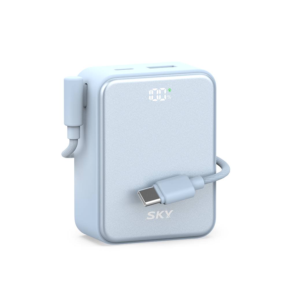 스카이 필 큐브 10000mAh PD QC 22.5W 고속충전 LCD잔량표시 대용량 미니 보조배터리 케이블 C타입 24,990원