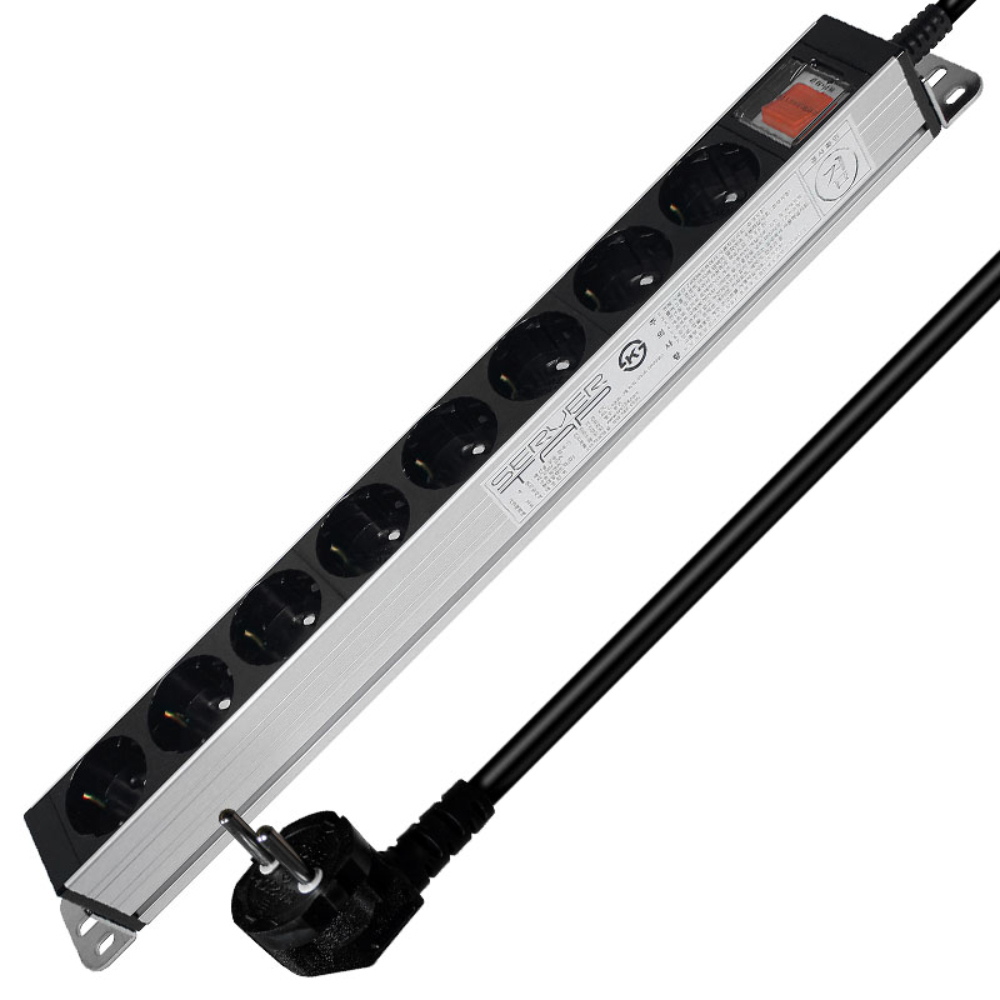 현대일렉트릭 알루미늄 멀티탭 6구 8구 10구 12구 14구 1.5M / 2.5M / 5M [안전커버 증정], 5m, 1개, 알루미늄 44,400원