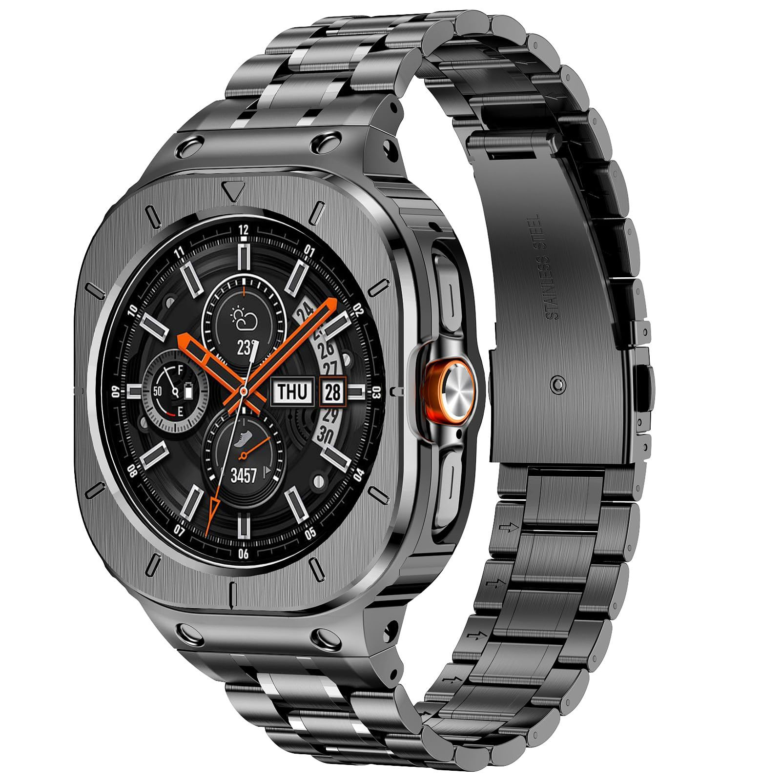 갤럭시워치 울트라 호환 316L 메탈 일체형 케이스 스트랩, 1개, 그레이 79,800원