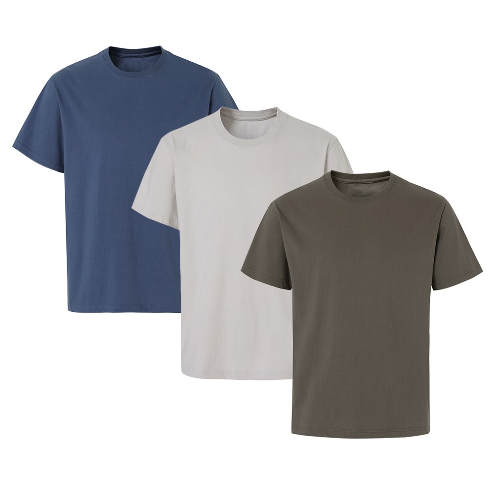 [1+1+1] 100% 순면 20수 국내생산 베이직 반팔 남녀공용 유색 라운드 무지 데일리 티셔츠 19,500원