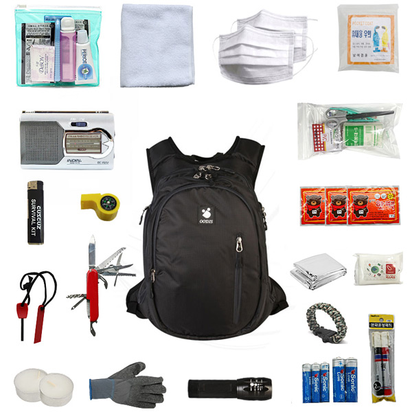 커스커즈 생존배낭세트ES01(우디스004블랙)A형21종 재난 구급 응급 78,900원
