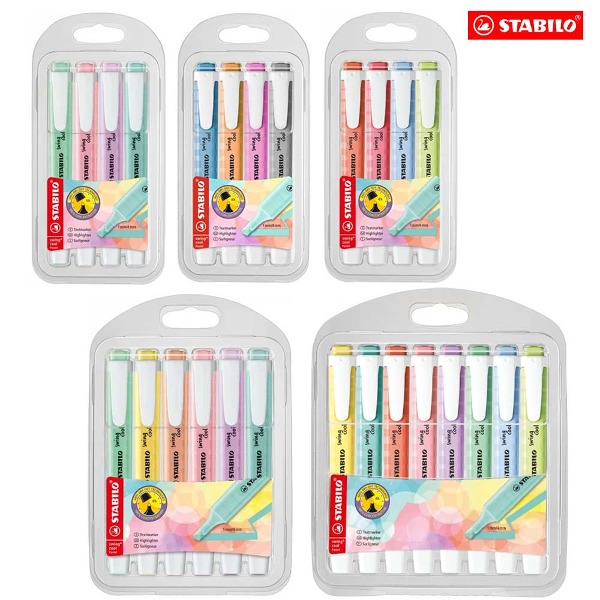 (스타빌로) 스윙쿨 형광펜 세트 파스텔 4색 6색 12색 (선택x1종), 4색 C세트 5,820원