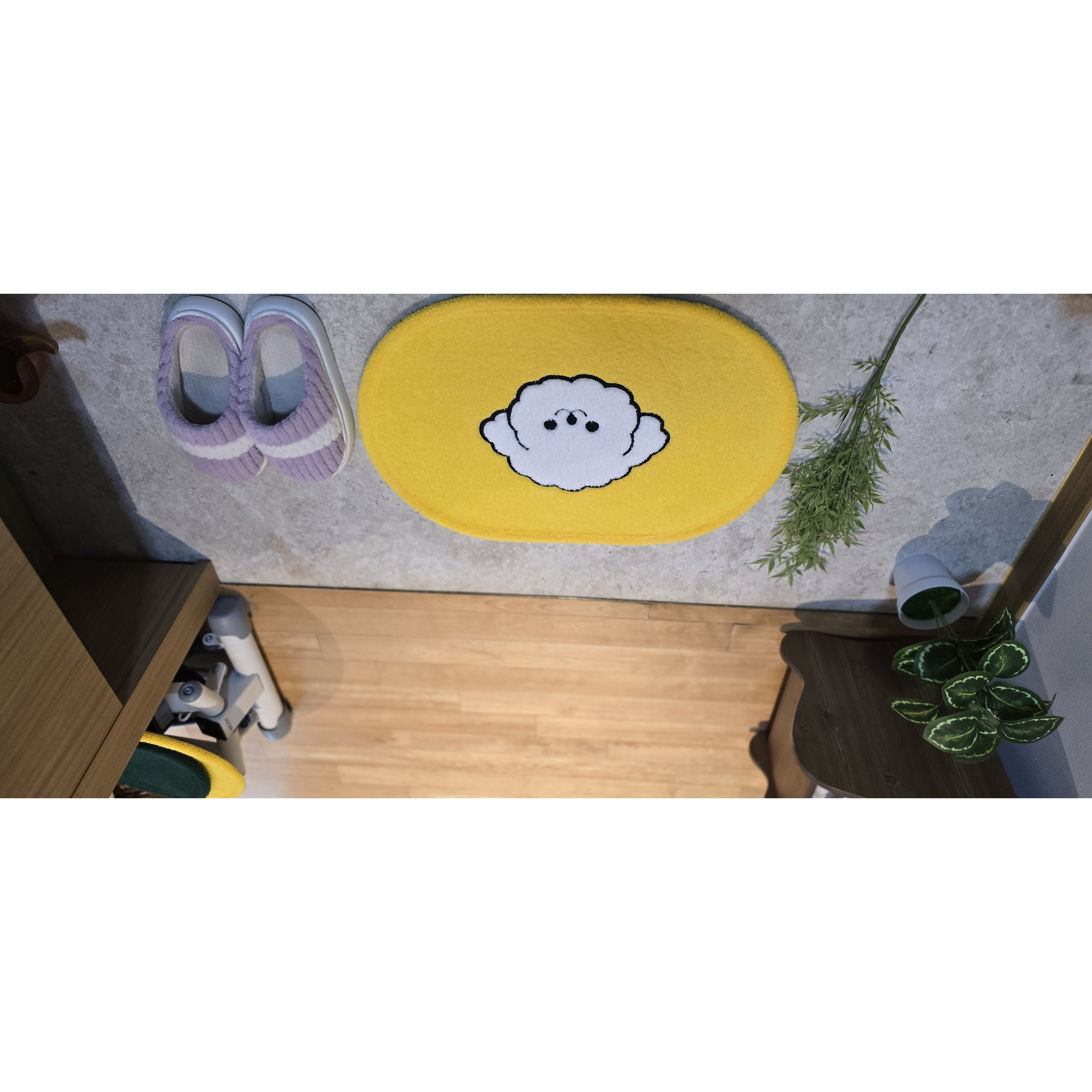 귀여운 강아지 자수 발매트, 옐로우 34,000원
