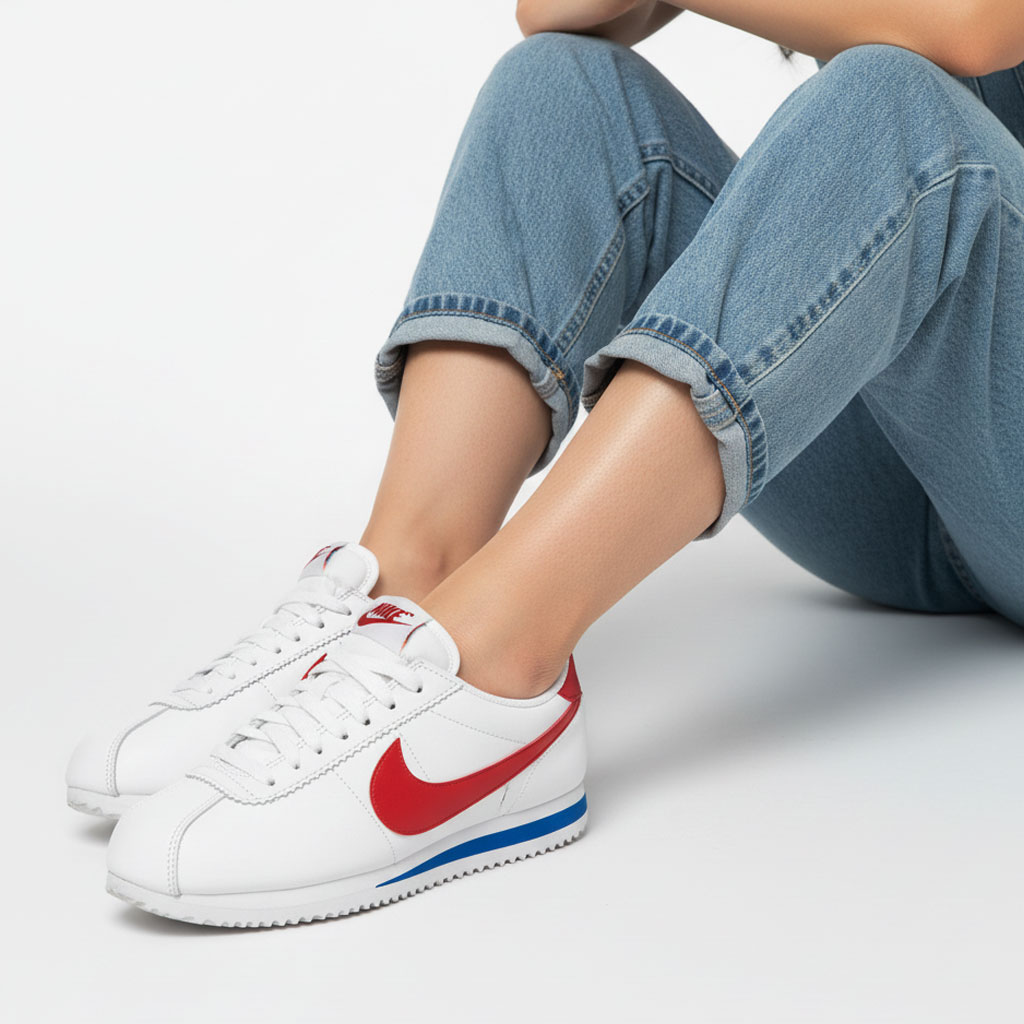 나이키 코르테즈 레더 클래식 스니커즈 여성 로우탑 운동화 화이트 레드 블루 71,500원
