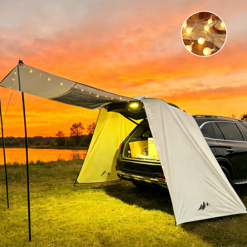 엠티링크 차박텐트 도킹쉘터 대형 캠핑 방수 꼬리텐트 그늘막 타프 대형 차량용 텐트, 3-4인용, 세트A 아이보리 89,900원
