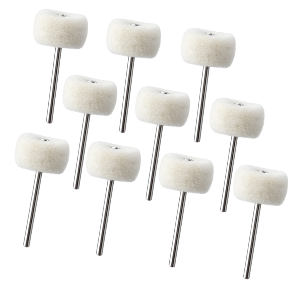 3mm 양모 폴리싱 휠 세트 원형 샹크 그라인더 드레멜 금속 광택 버핑휠, 10개 9,100원