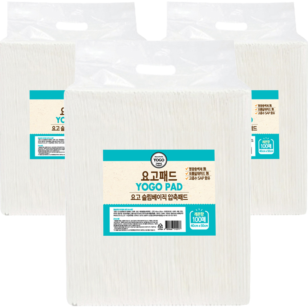 요고펫푸드 반려동물 슬림베이직 압축패드 17g 레몬향, 100개입, 3개 18,300원