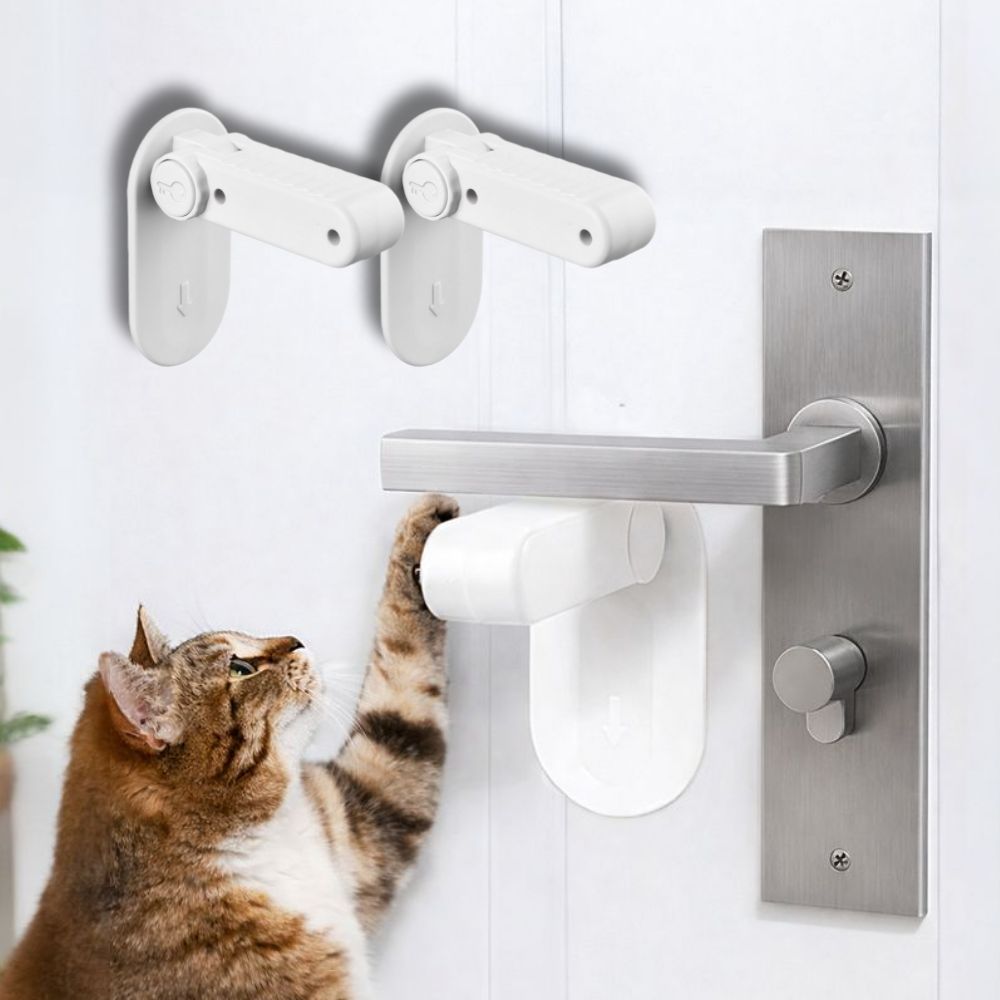 보화점 문손잡이 열림방지 안전 잠금장치, 2개, 화이트 10,600원