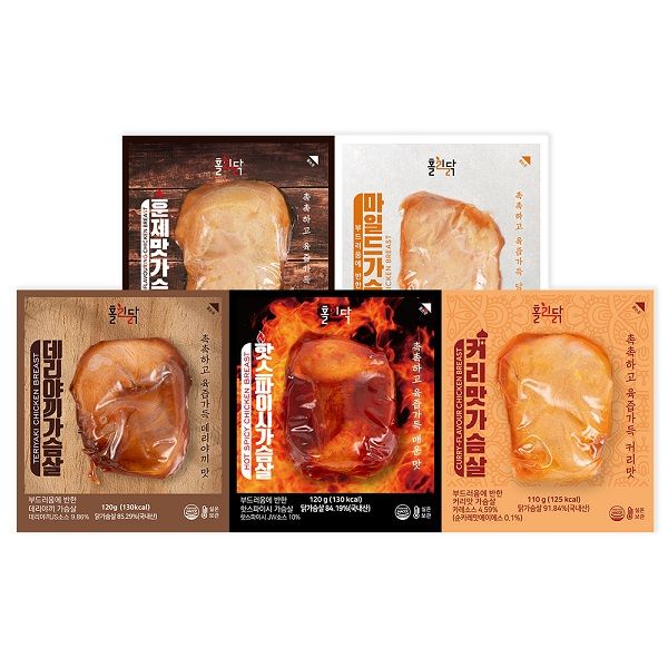 한끼통살 홀리닭 부드러움에 반한 실온 보관 닭가슴살 5종 110g~120g x 50팩 / 상온 바로먹는 가슴살 150,400원