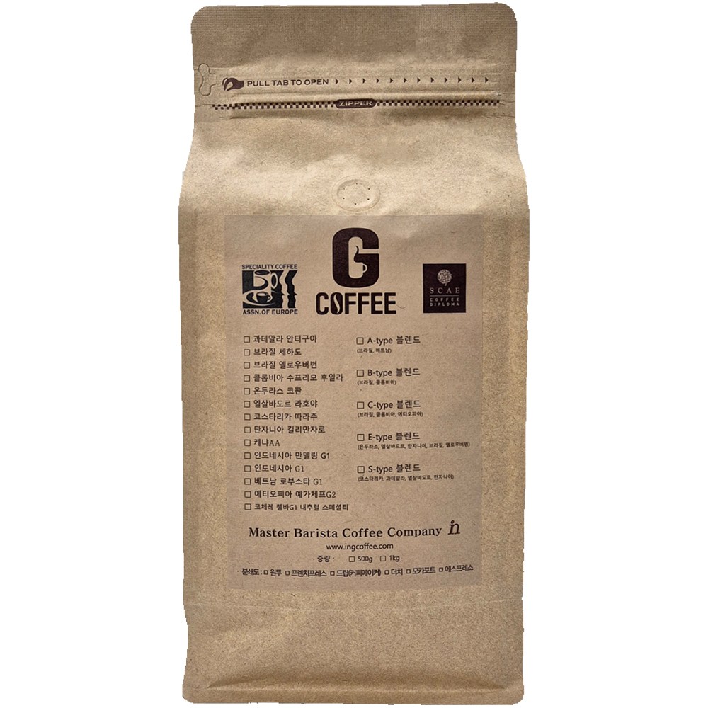 지커피 에티오피아 예가체프G2 원두커피, 1kg, 1개, 홀빈(분쇄안함) 30,900원