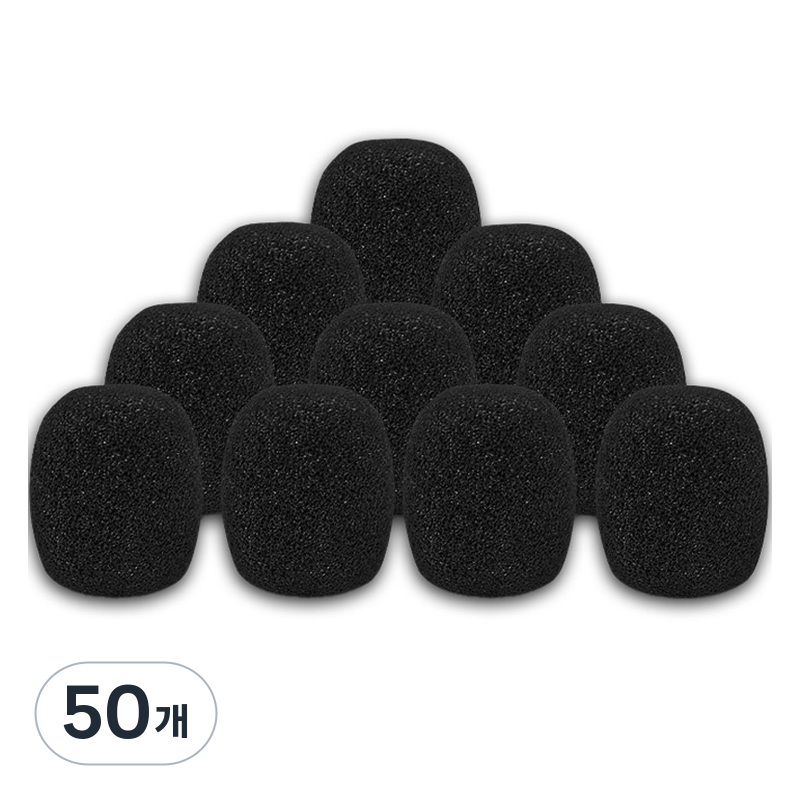마다꾸미 핀 마이크 스펀지 커버, 블랙, 50개, 단일상품 27,500원