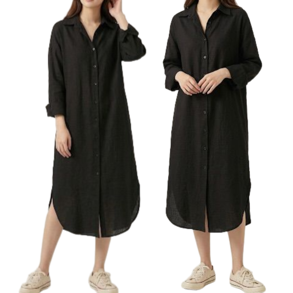 해피인뉴 깔끔한 여성 롱 셔츠 원피스 루즈핏 맥시 33,500원
