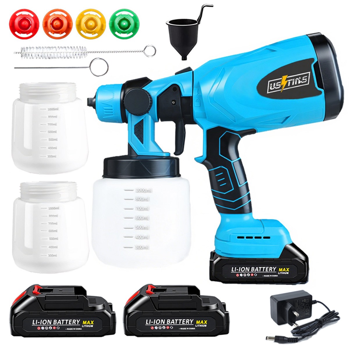 우스틴스 독일기술 스프레이 건 충전식 자동 뿌리고 전기 페인트 스프레이건 고압 분무기 분사기 분사건 방수 공사, 본품 + 배터리2개이상, 1세트 87,980원