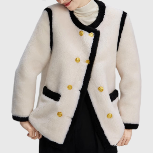 퀸앤조이 로렌느 골드버튼 호주산 양모100% 울 코트 242,800원