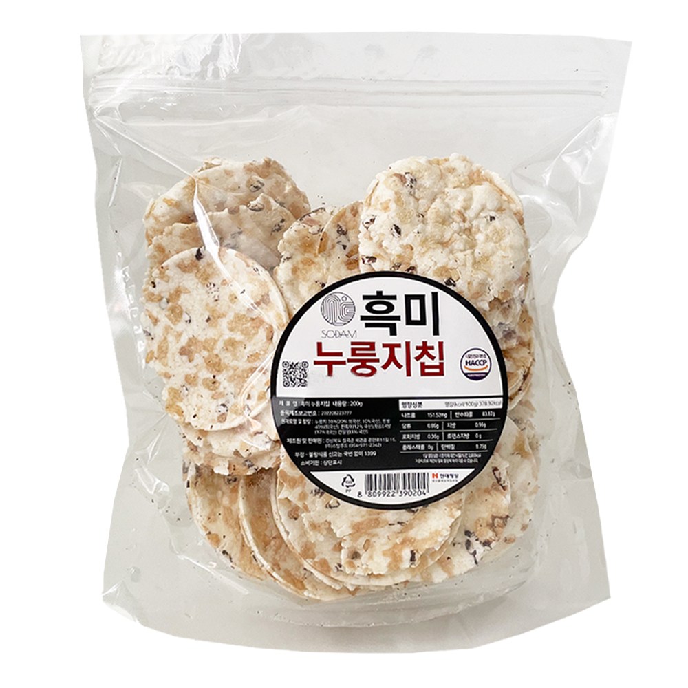 고소한 흑미 누룽지칩 건강식 다이어트 간식, 1개, 200g 6,150원