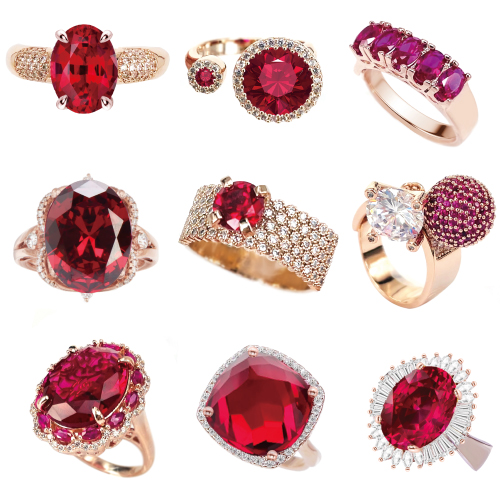 [다섯가지 주얼리] 붉은말 새해 루비 반지 9종 선택1 유색 프리사이즈 반지 14,700원