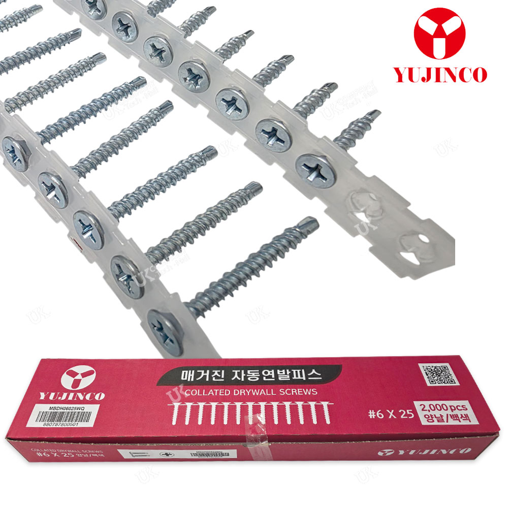 유진코 매거진 자동 연발 피스 6x25 1박스(2000개입) 스크류 양날 석고보드 텍스피스 나사 22,800원