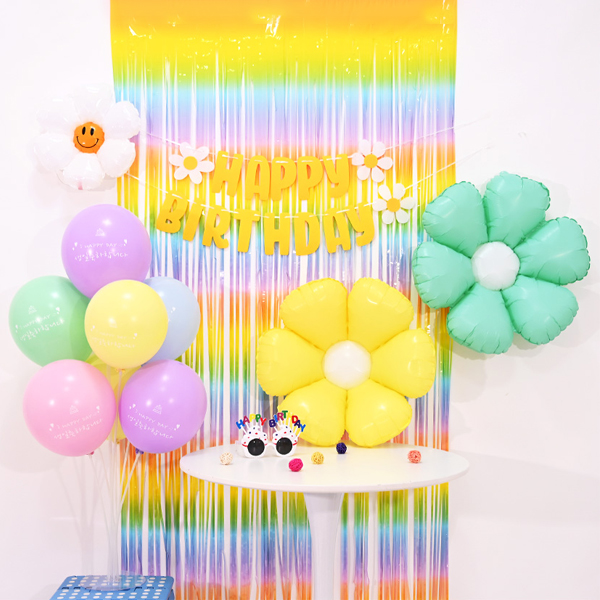 파티쇼 생일파티 데이지 마카롱 풍선 커튼 70cm 매트파스텔생축 6종 세트 12,000원