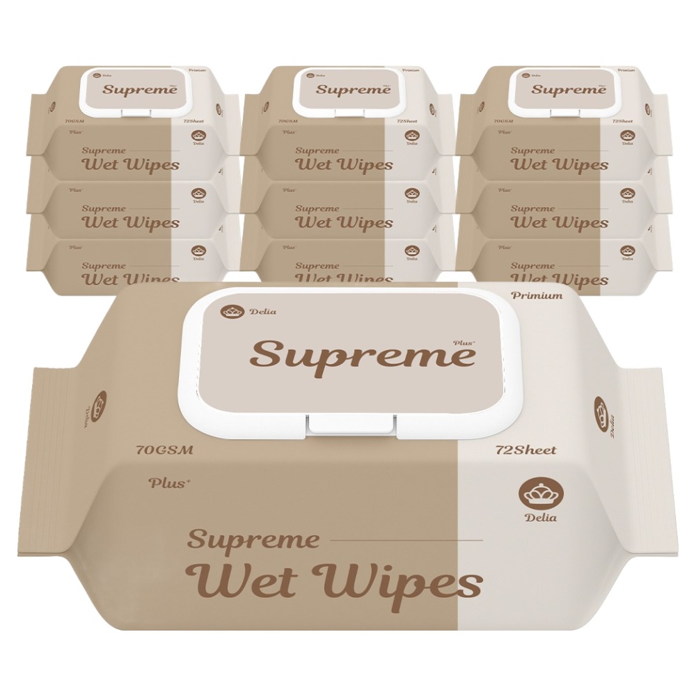 한스웰 델리아 슈프림 플러스 프리미엄 유아물티슈 캡형, 10개, 72매, 70g 10,900원