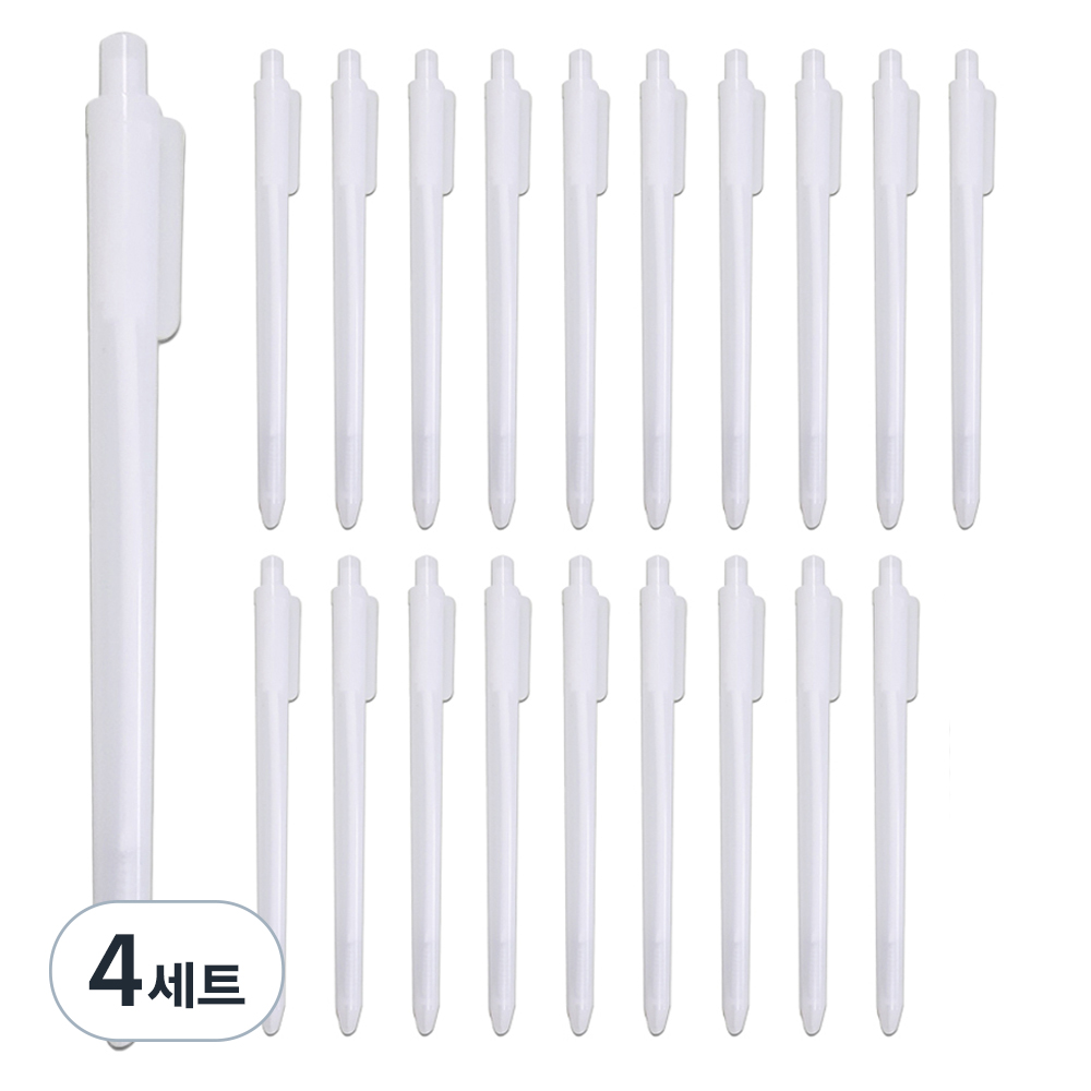 문구담 볼펜 20p, 화이트, 4세트 43,040원