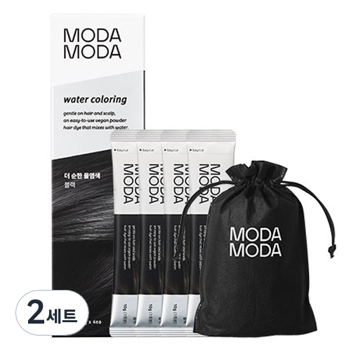 모다모다 더 순한 물염색제 4p + 염색 키트 세트, 블랙, 2세트 54,000원