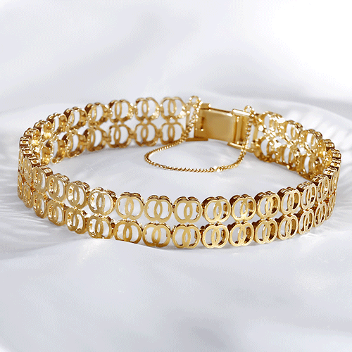 골드앤 14K 에스뜨레아 두줄 팔찌 중 할로우 골드 뱅글 팔찌 3,273,200원