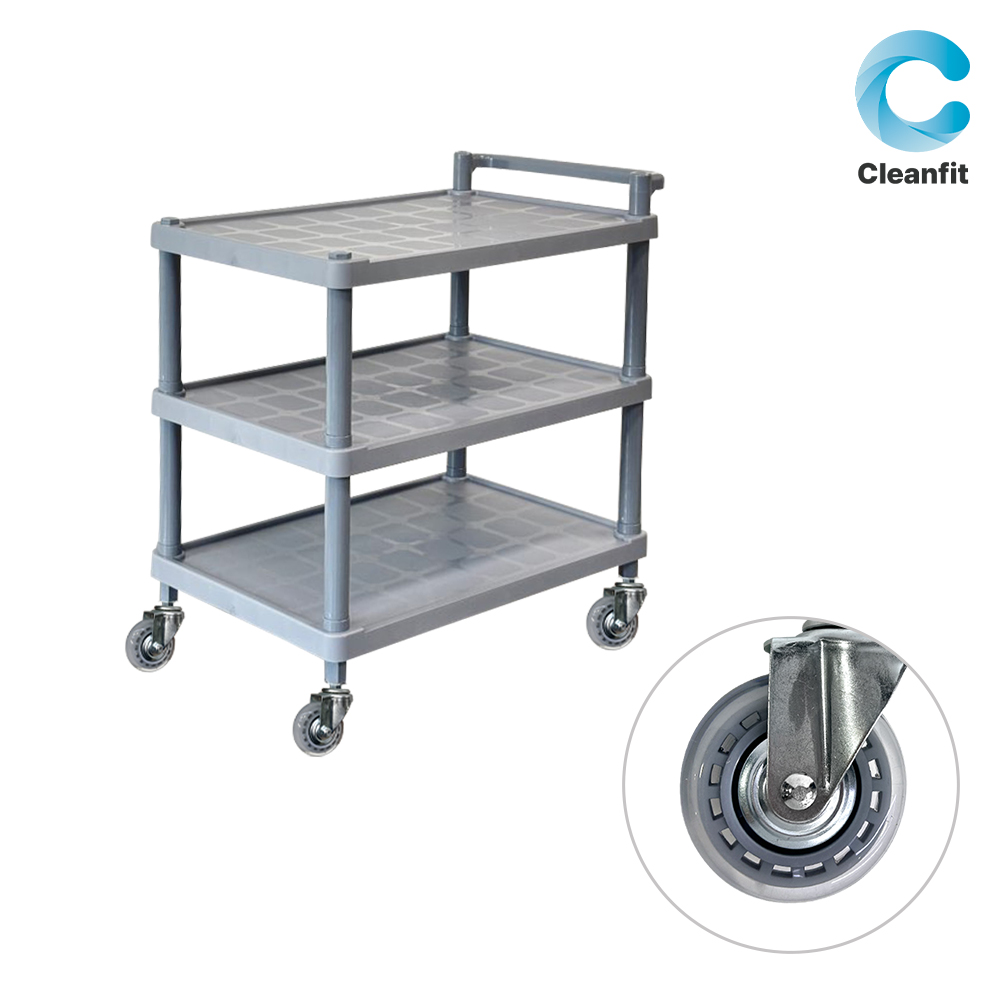 크린핏 3단 ABS 식당 서빙 카트 검정 (회색 바퀴), 1개 105,900원